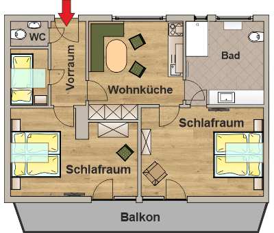 Grundriss Appartement 70