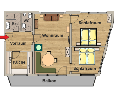 Grundriss Appartement 80